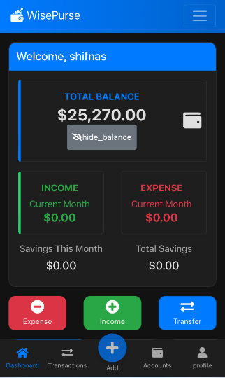 WisePurse App Screenshot